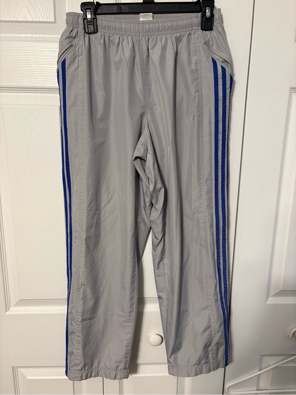 adidas Light Gray Athletic Shorts with Mesh Lining and Drawcord
